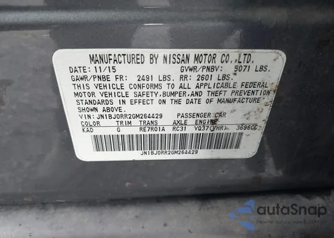 2016 Infiniti Qx50 z USA, uszkodzony, nr VIN JN1BJ0RR2GM264429